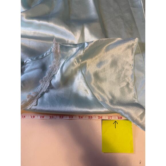 Oscar de la Renta Pink Label Satin Gown 3X Aqua Blue Vintage Glam - Picture 5 of 6